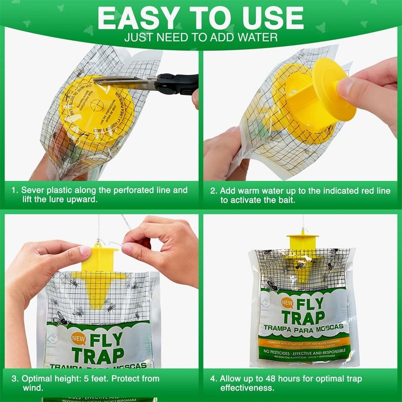 10 pack Outdoor Fly Traps Bundle - Disposable, Hanging Outdoor  gallery