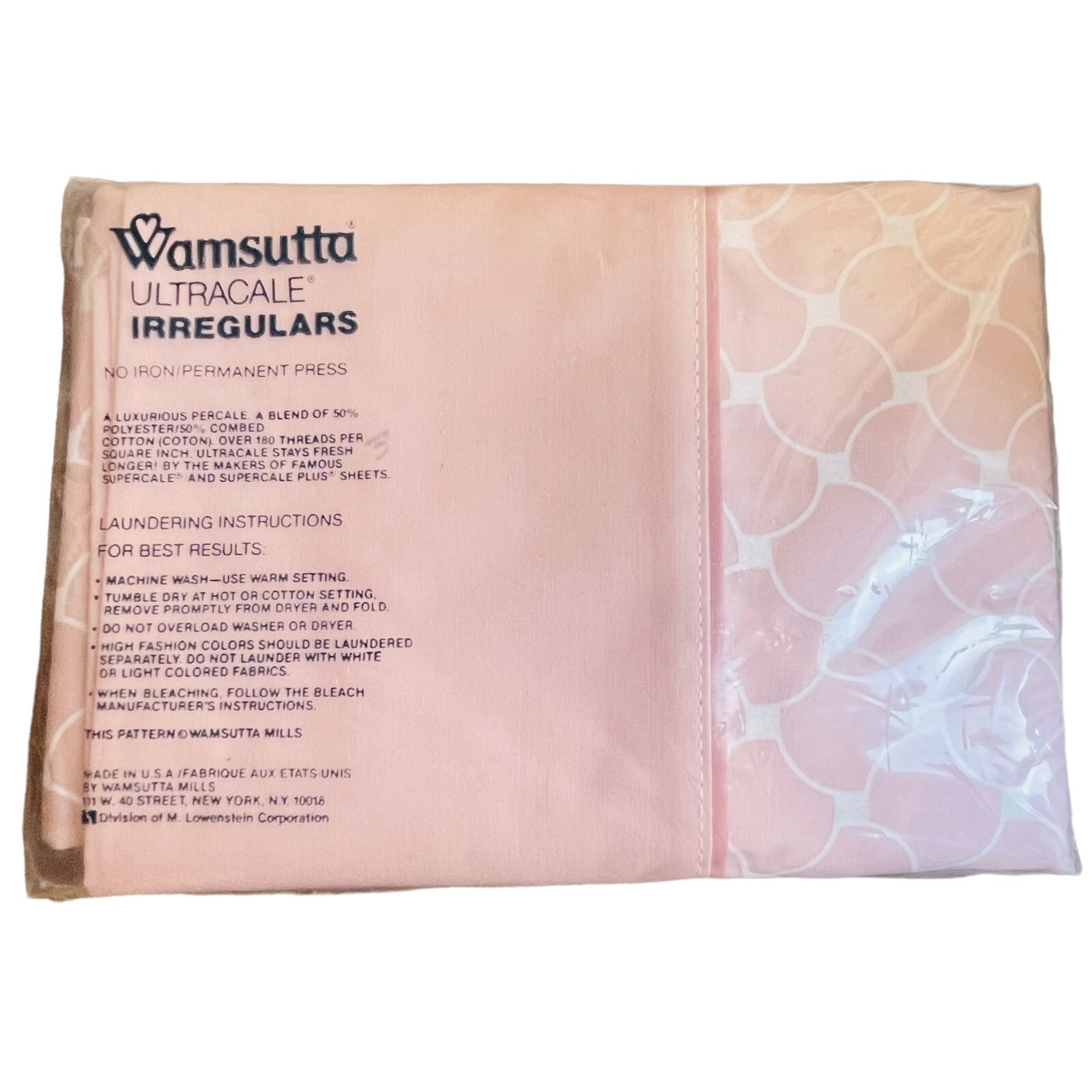 2 Vtg Wamsutta Pillowcases IRREGULAR Pink Rose Ultracale All Over Pattern gallery