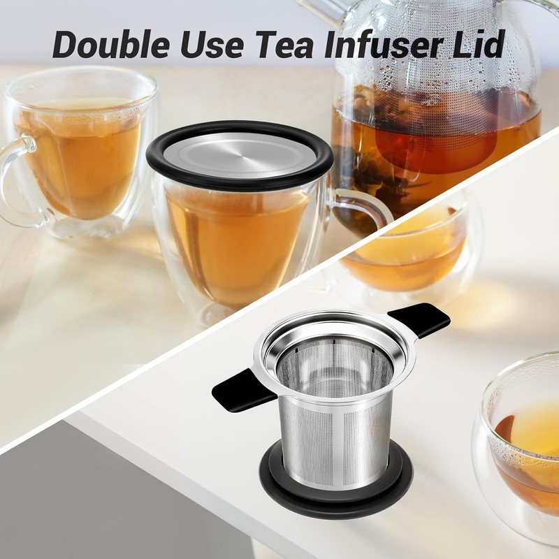 Stainless Steel Tea Infuser Steeper Strainer for Loose Leaf Tea, Fine Mesh Reusa gallery