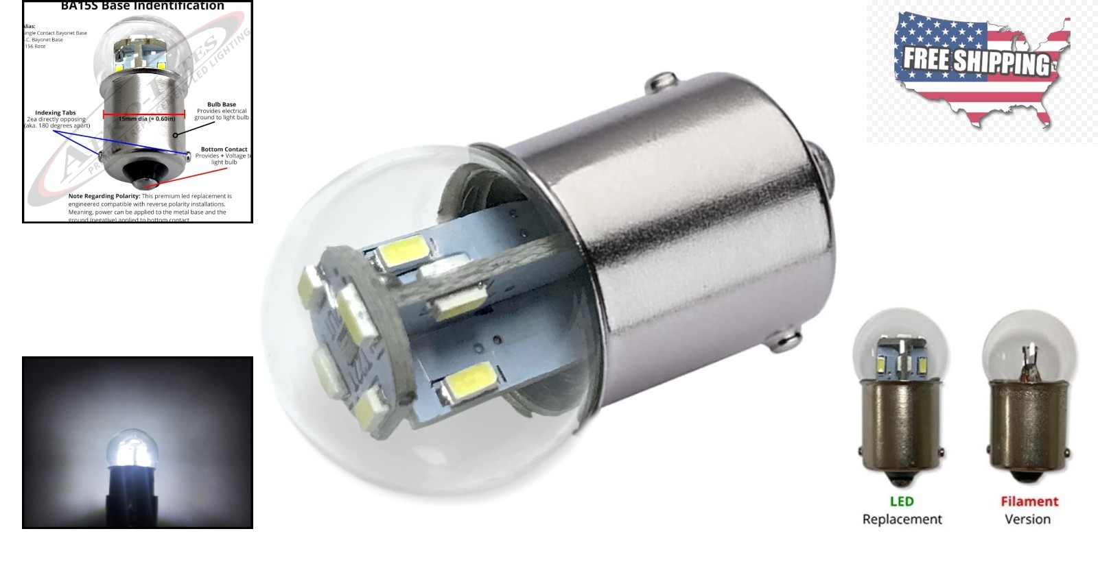 Dimmable Miniature LED Replacement Bulb for 12/14VDC | 110 Lumens Bright White gallery
