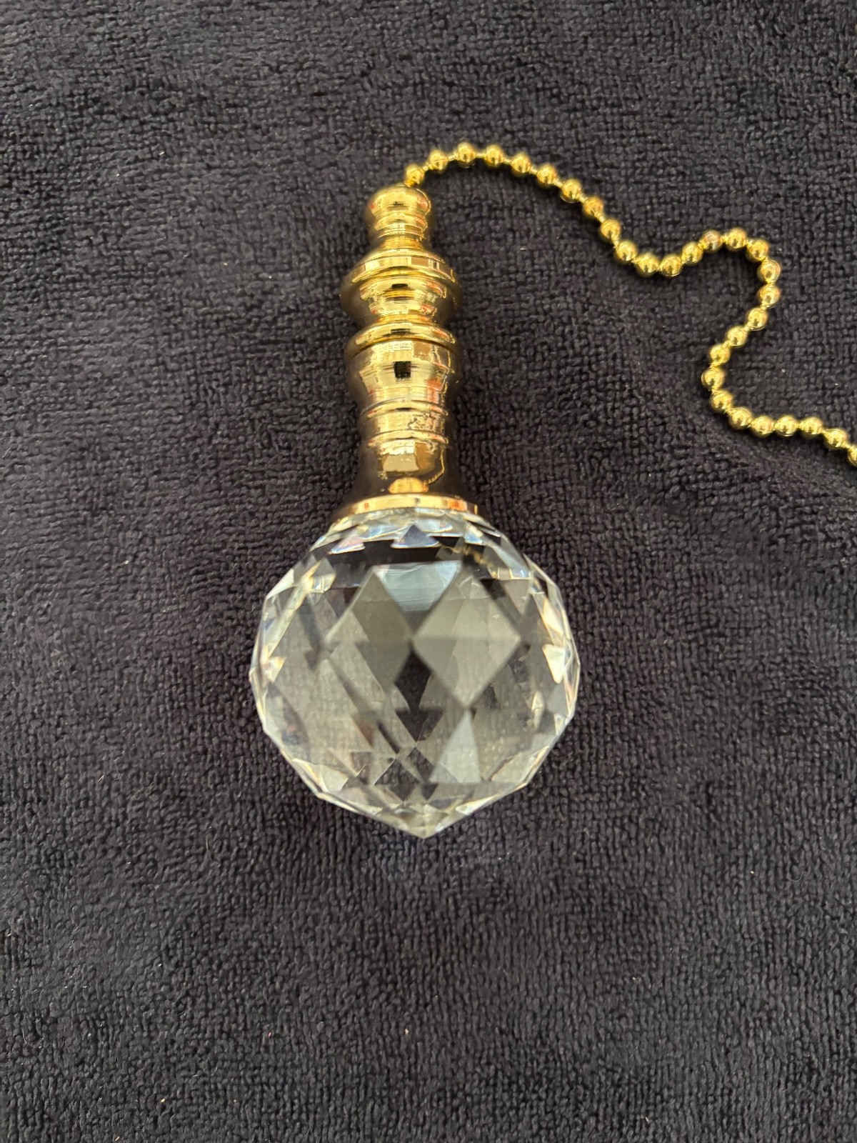 Glass and Metal Fan Light Pull - Gold Tone gallery