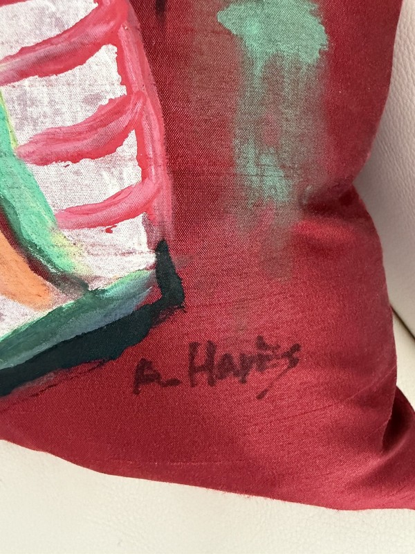 Hand Painted Silk Pillows (Two) gallery