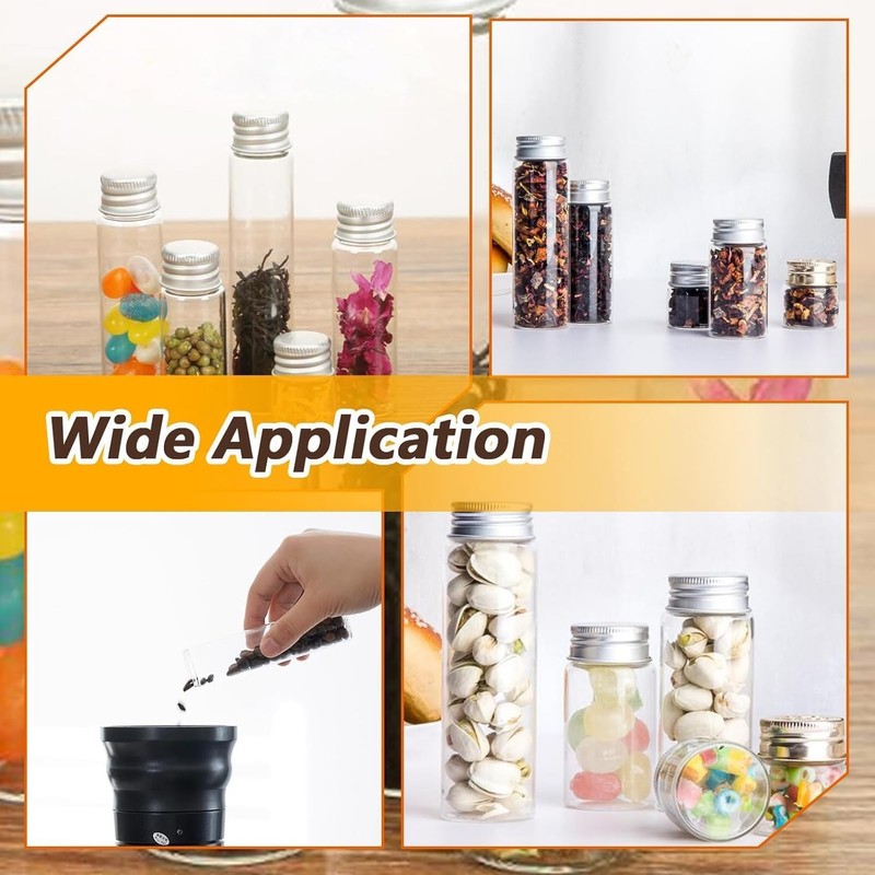 12Pcs Empty Refillable Clear Plastic Bottle with Aluminum Screw Cap,Tiny gallery