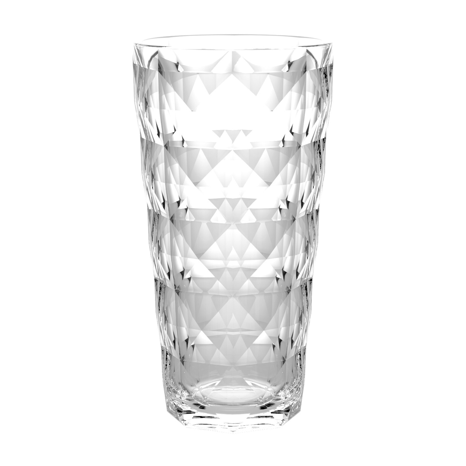 QG 22 fl oz. Diamond Cut Pattern Clear Acrylic Plastic Glass Tumbler Set of 8 gallery