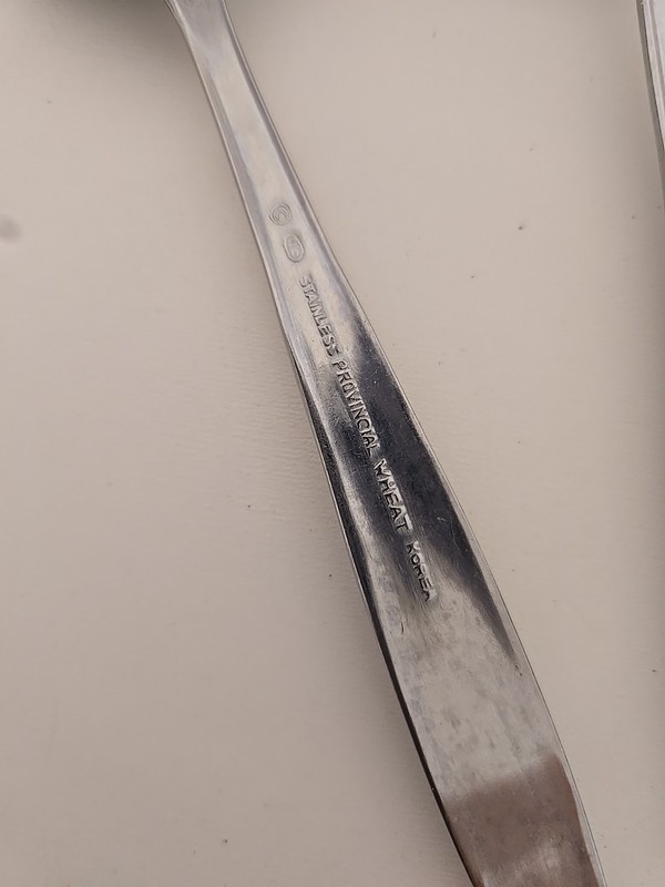 2pc Hanford Forge Provincial Wheat Serving Spoon 8" Stainless Steel Flatware gallery