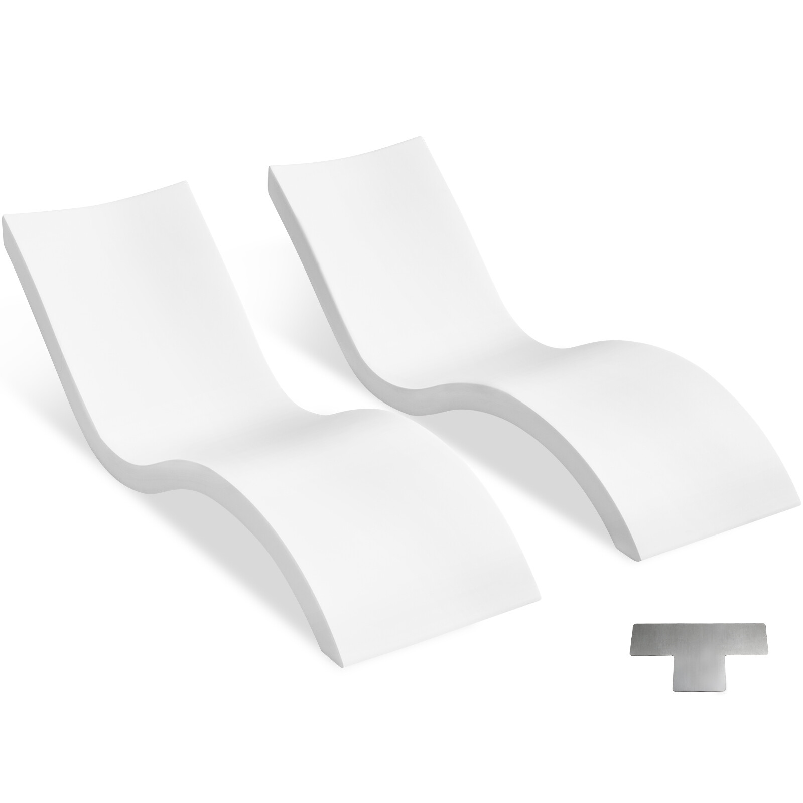 VEVOR in-Pool Lounge Chairs 2 PCS Chaise Lounger Inside Pool Sun Shelf Lounger gallery