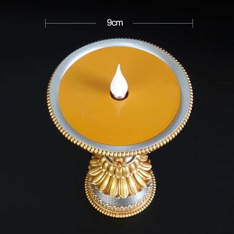 1PC Simulated Electronic Butter Lamp Powered Smokeless Fireless Buddhist Lamp gallery