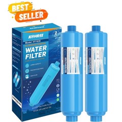 Inline Water Filter for RVs – NSF Certified, Chlorine & Odor Removal, 2 Pack