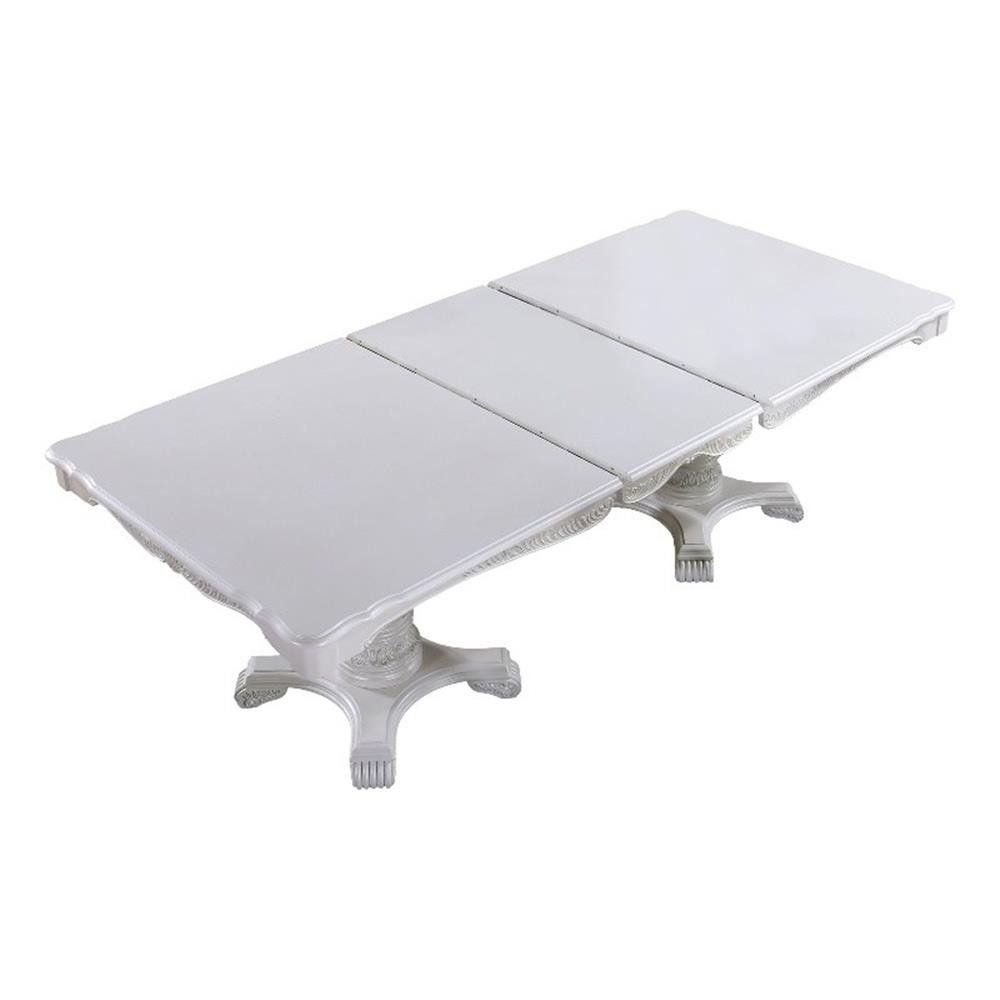 Pemberly Row 77 to 95 Inch Dining Table Extension Leaf Classic White Wood gallery