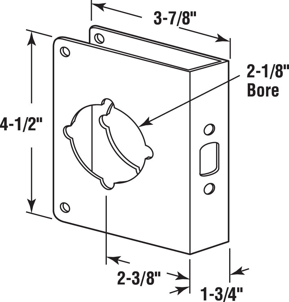 U 10745 Brass Lock And Door Reinforcement Plate For 13/4 In. Thick Doors Bronze gallery