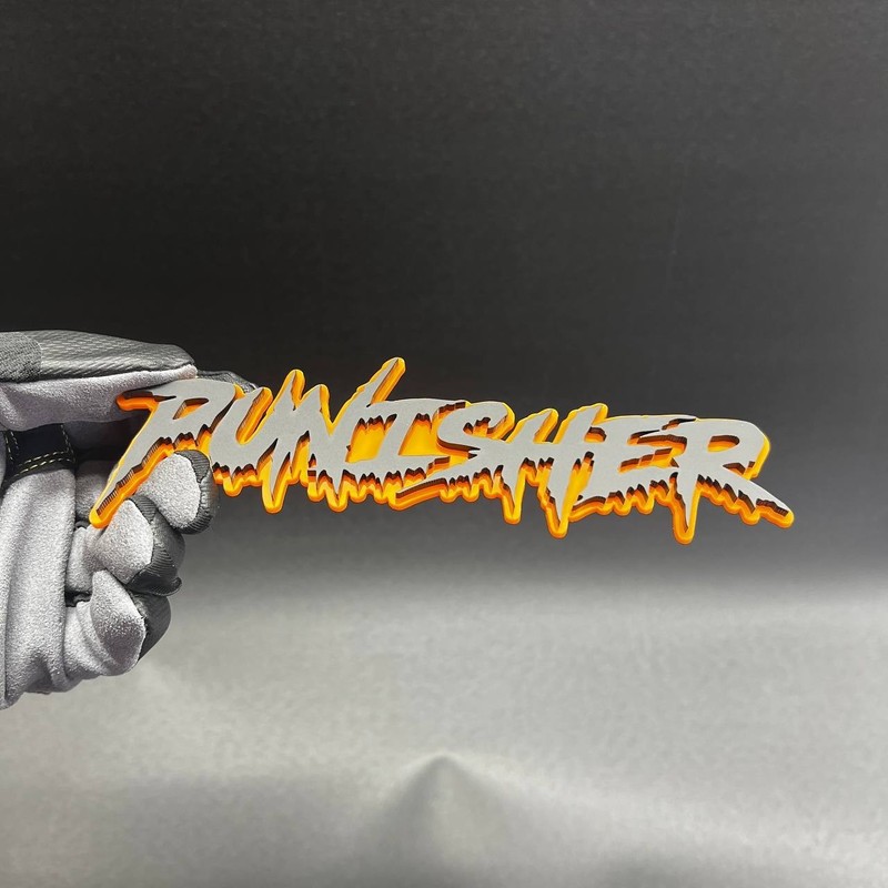 1x PUNISHER Custom Text 3D Acrylic Car Emblem Badge Multicolor Fender Decal gallery