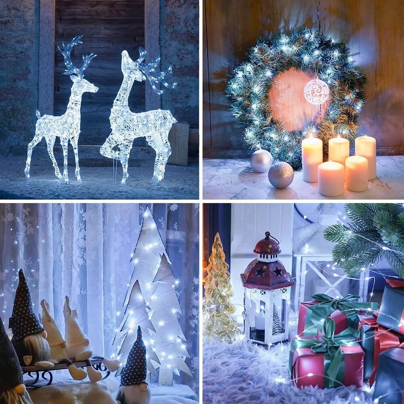 Upgrade Led Solar String Lights Outdoor Waterproof Fairy Copper Garden Decor gallery
