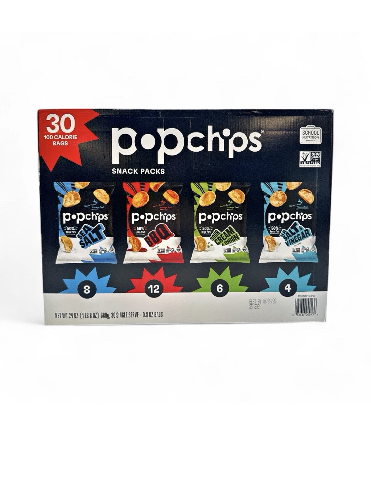 Popchips Variety Pack Chips Snack Packs 0.8 oz - 30 Pack gallery