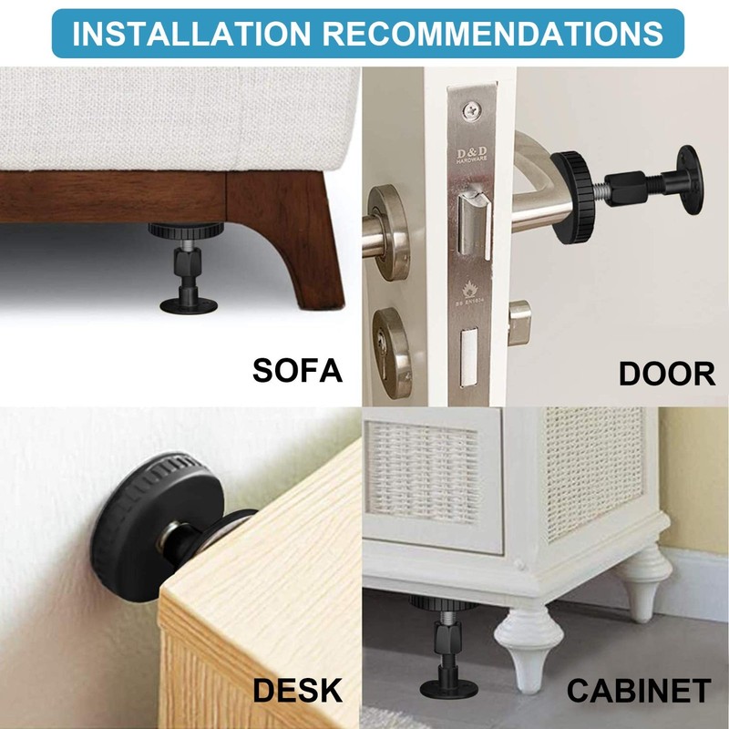 4 Pack 30-68mmSet Heavy Adjustable Bed Frame Anti Shake Tool Headboard Stoppers gallery