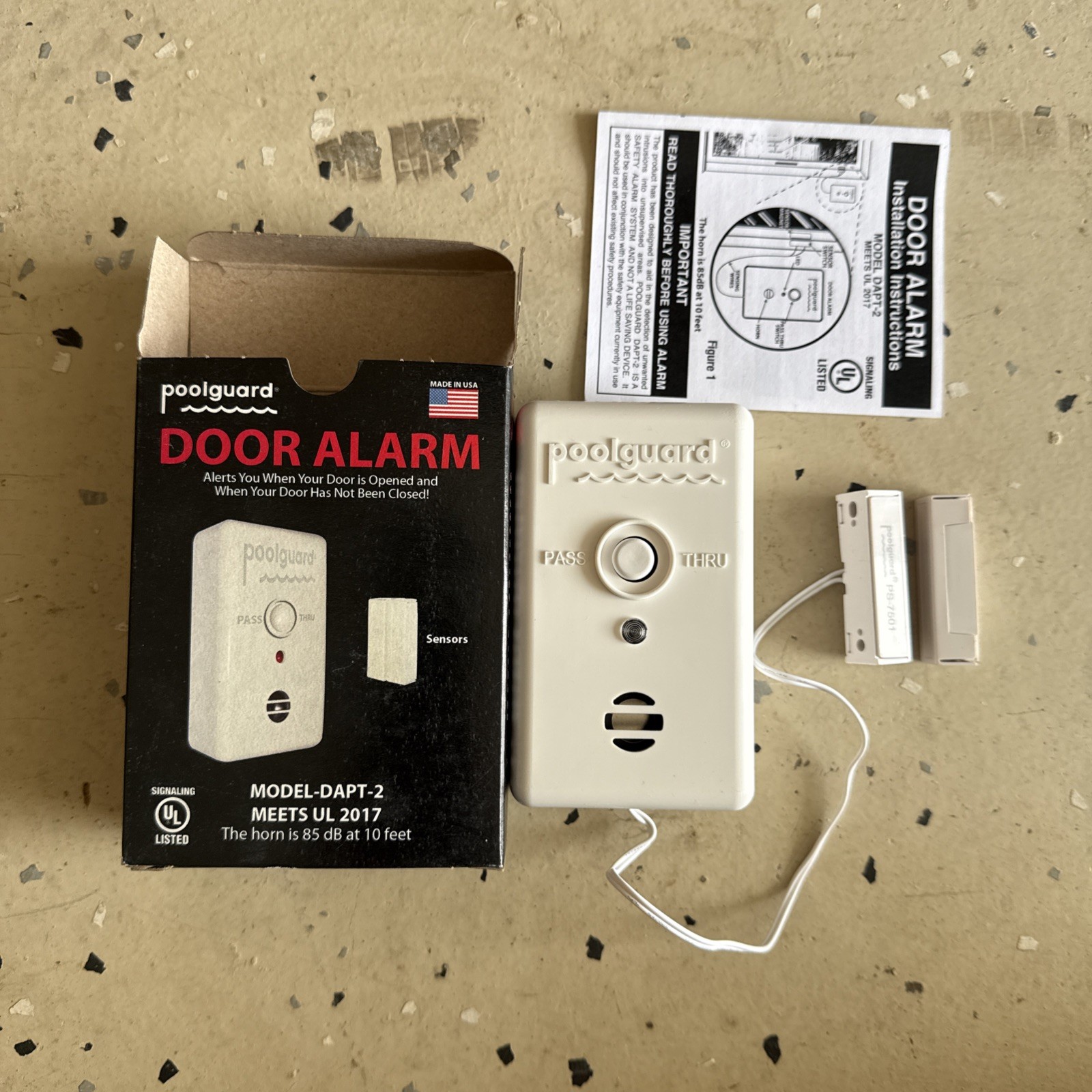 PoolGuard DAPT-2 Pool Door Alarm - White UL 2017 85 dB at 10 feet gallery