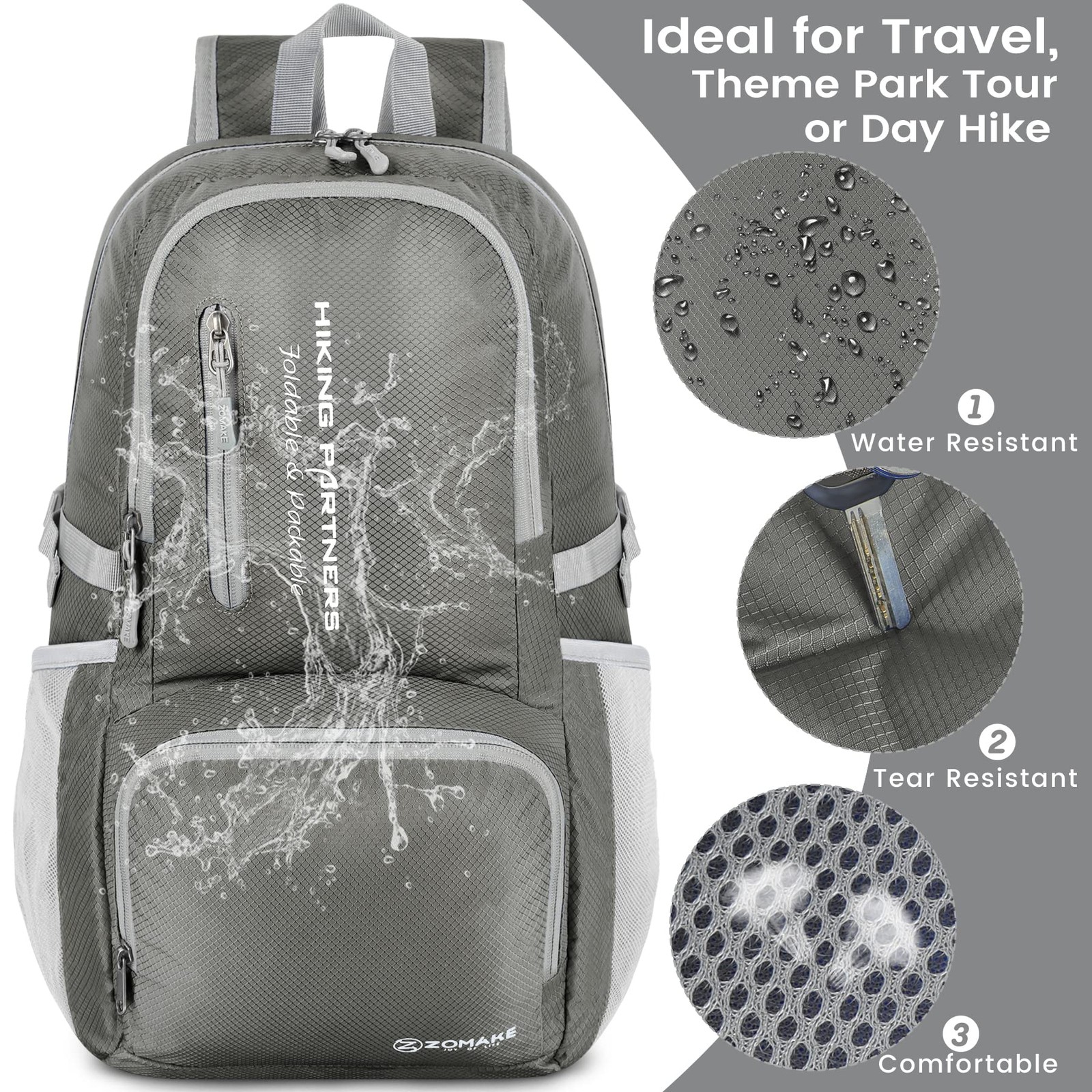 Lightweight Packable Backpack - 35L Light Foldable Hiking Backpacks Water Res... 4