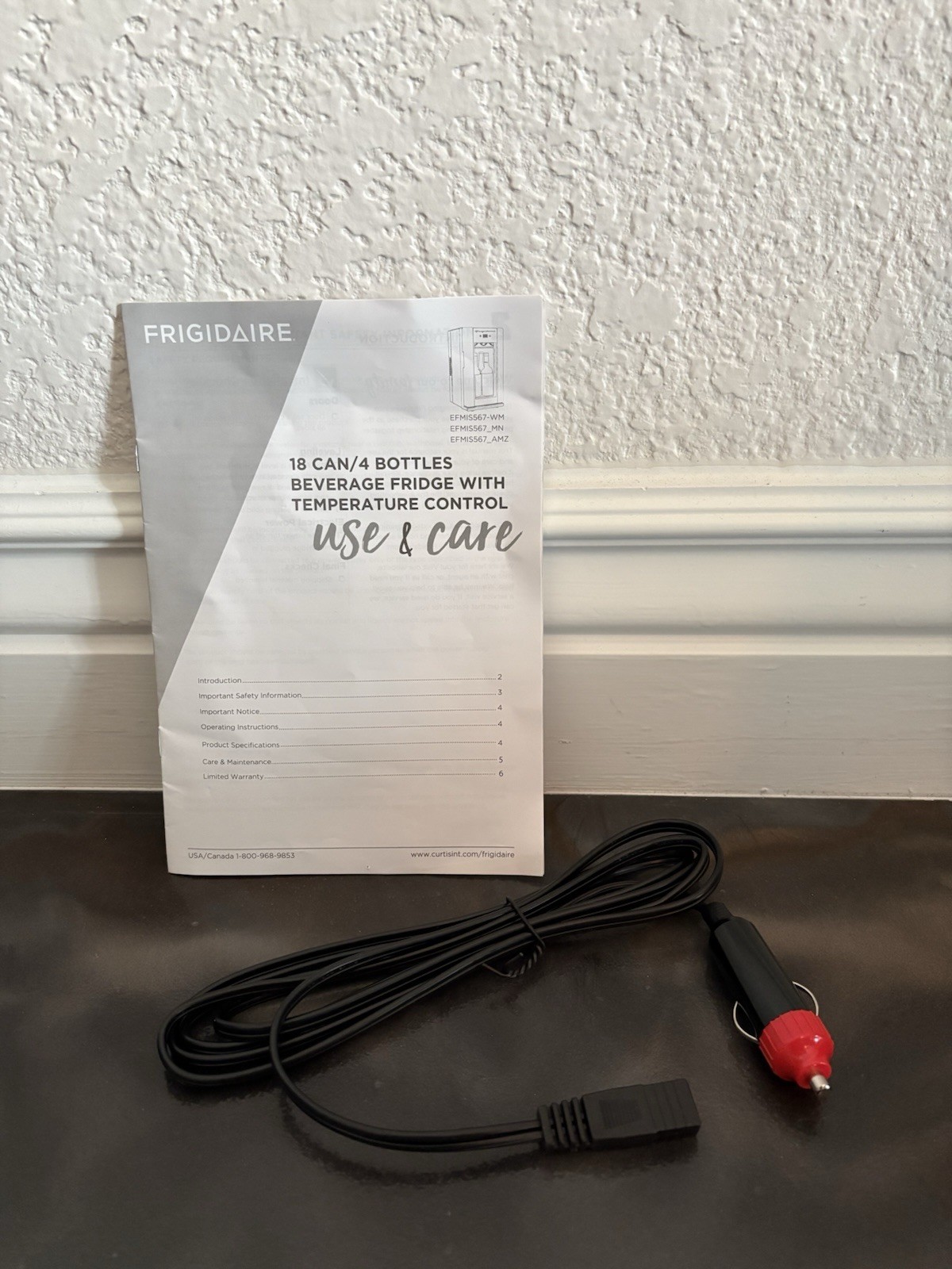 FRIGIDAIRE EFMIS567 18 Can Mini Drink Fridge *User Manual & Car 12V Adapter Only gallery