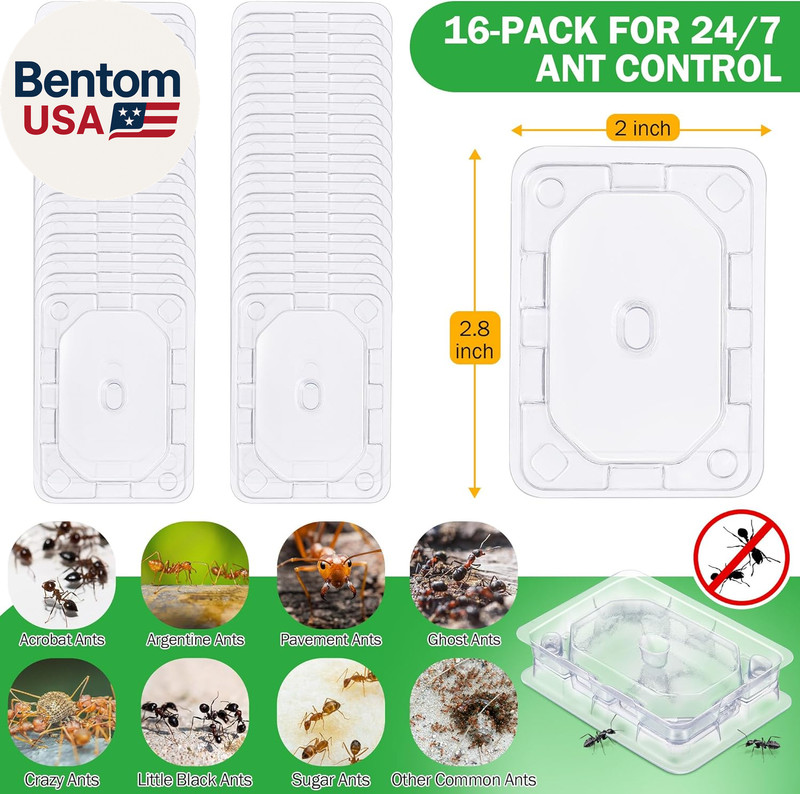 32 Pcs Ant Bait Stations Reusable (Bait NOT Included), Multi Surface Ant Killer gallery