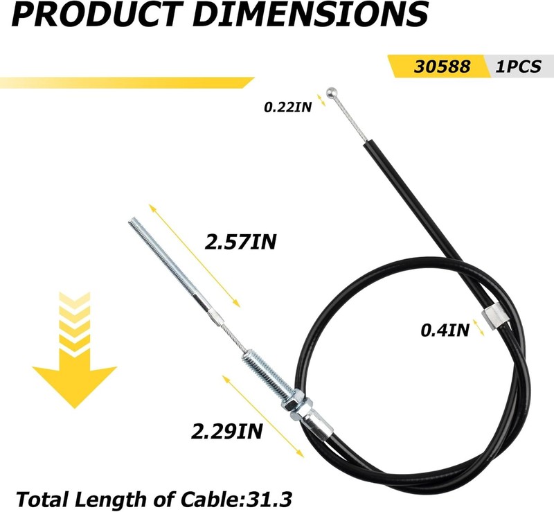 30588 Front Tine Tiller Control Cable, Drive Cable with Ferrule Fit for Earthqua gallery