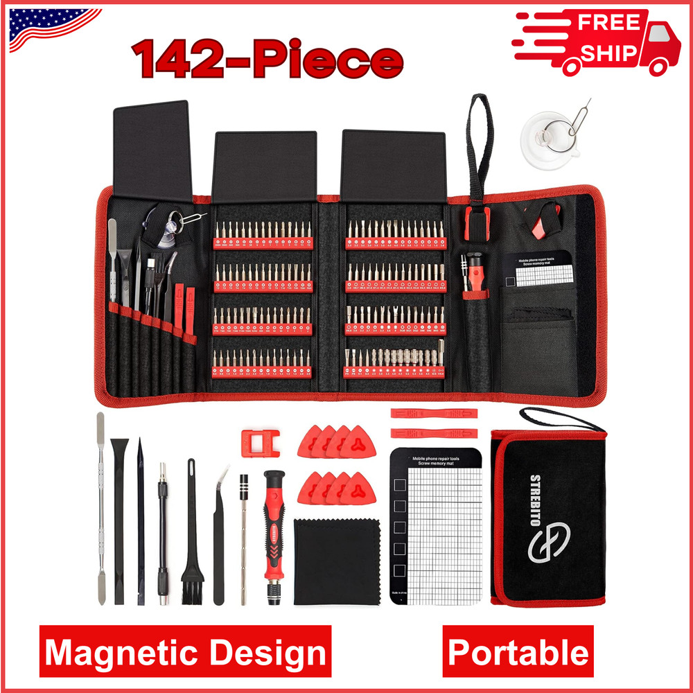 STREBITO Electronics Precision Screwdriver Sets 142-Piece With 120 Bits Magnetic