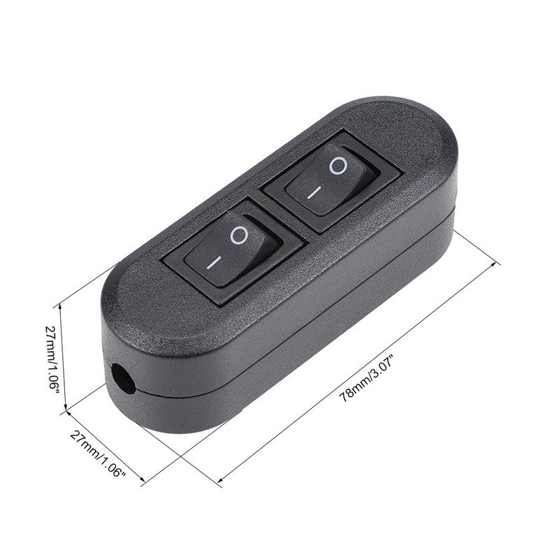 2 x Inline Cord Switch AC 250V 6A Duplex On-Off Feed-Through Rocker Switch gallery