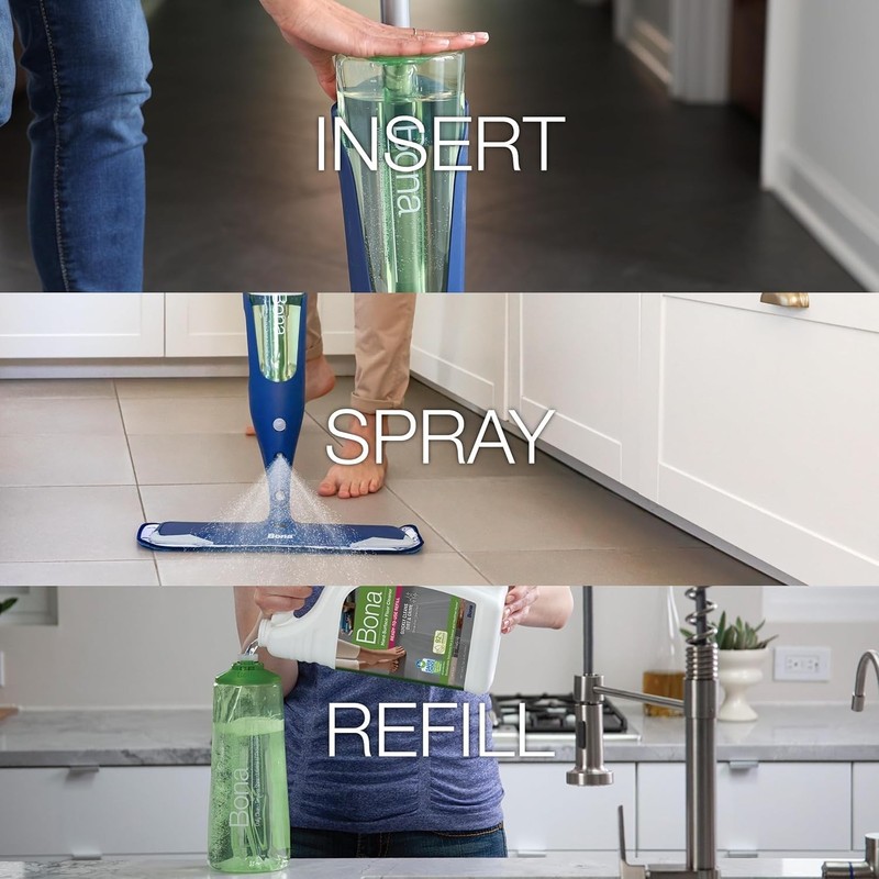 Bona Multi-Surface Hard Floor Cleaner Spray Mop 34 Fl Oz (Pack of 1), Green gallery