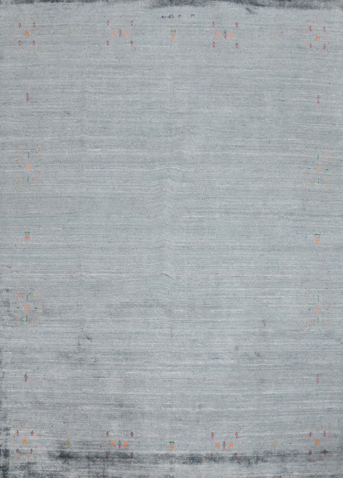 Handmade Silk Gabbeh Area Rug 9x10 Ft Hand-Knotted Blue Oriental Carpet gallery
