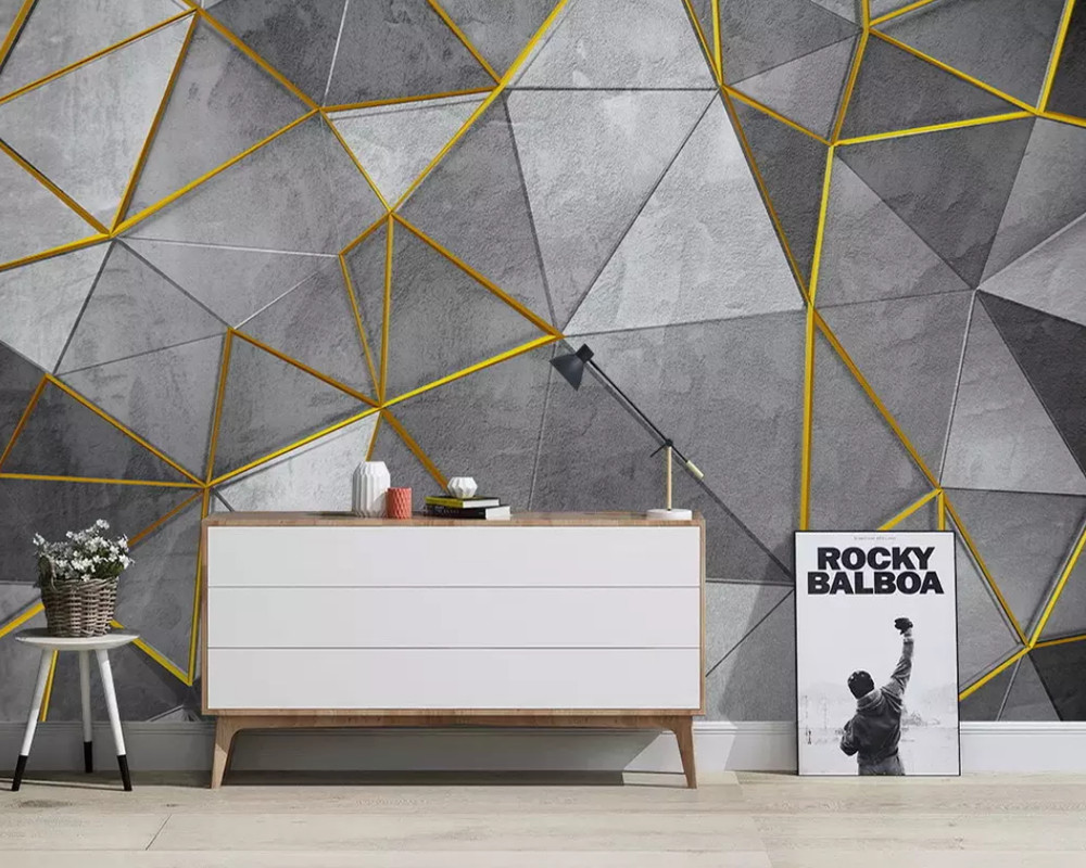 3D Gray Triangle A15 Wallpaper Wall Mural Removable Self-adhesive Sticker Zoe