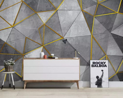 3D Gray Triangle A15 Wallpaper Wall Mural Removable Self-adhesive Sticker Zoe