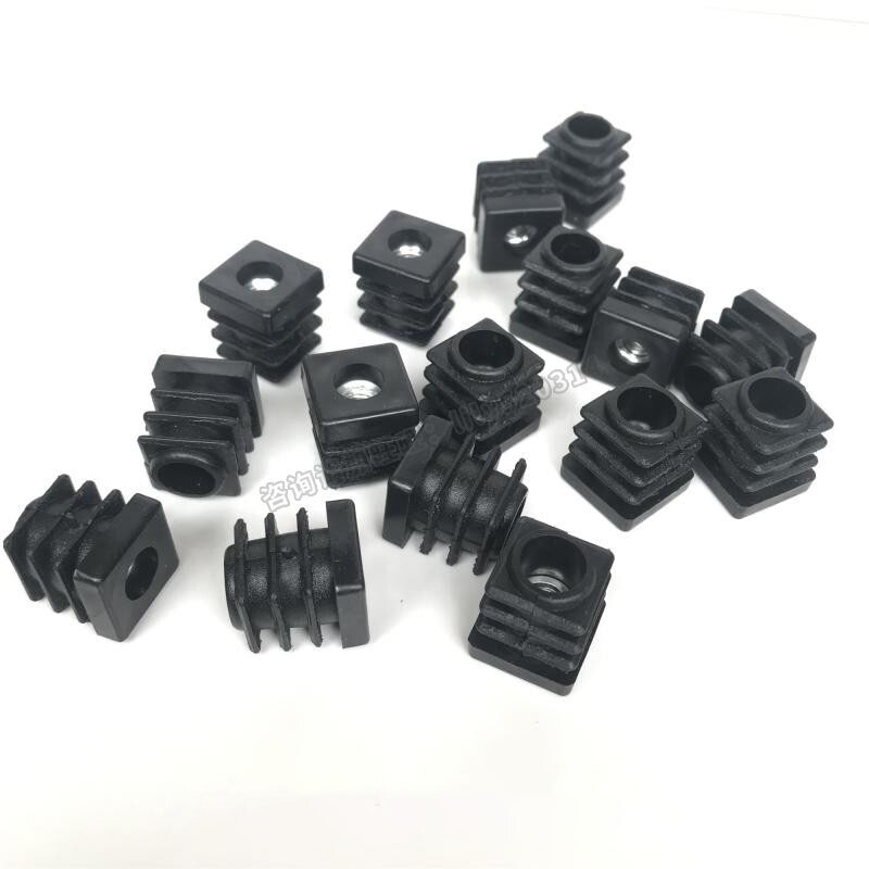 Square Threaded Tube Inserts - M6 M8 M10 Plastic Tube Pipe Black, Box Section gallery