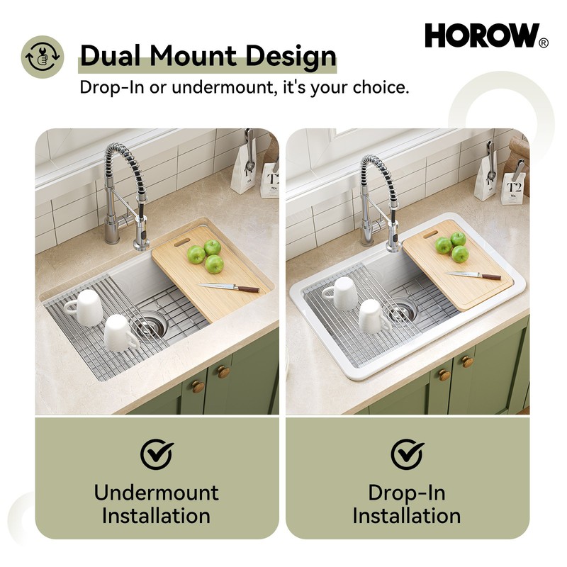 HOROW Undermount Workstation Kitchen Sink 30 Inch Topmount Fireclay Drop In Sink gallery