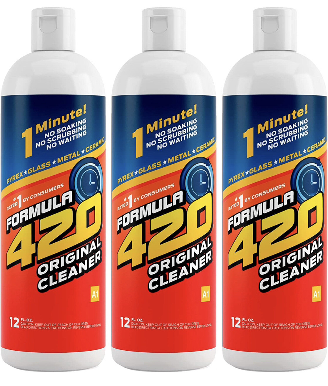 3-Pack Formula 420 Original 1 Min Perfect Cleaner Pipe Pyrex Metal Glass Ceramic gallery