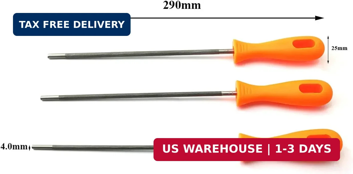 heyous 3pcs 5/32 Inches Chainsaw Chain Sharpening File Set Chainsaw Files Sharpe gallery
