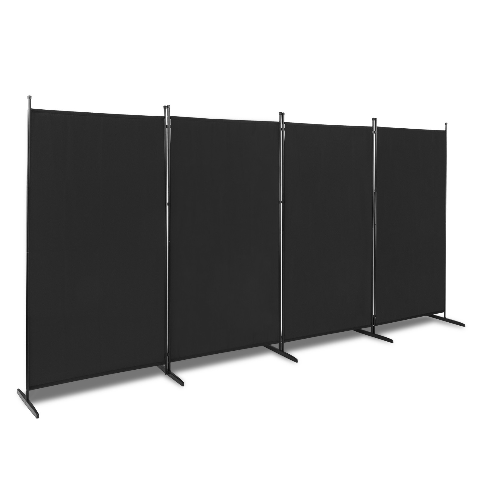 Polyester Fabric Plastic Foot Carbon Steel Frame Foldable Screen Black gallery