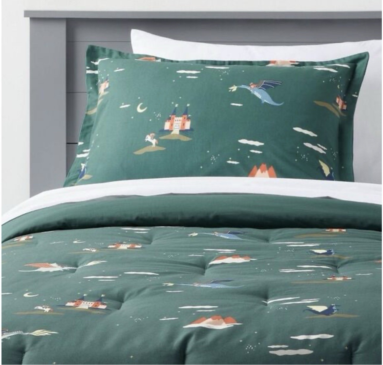 Full/Queen Kids Comforter Set Dragon Print Pillowfort™ Cotton Percale 3 Piece gallery