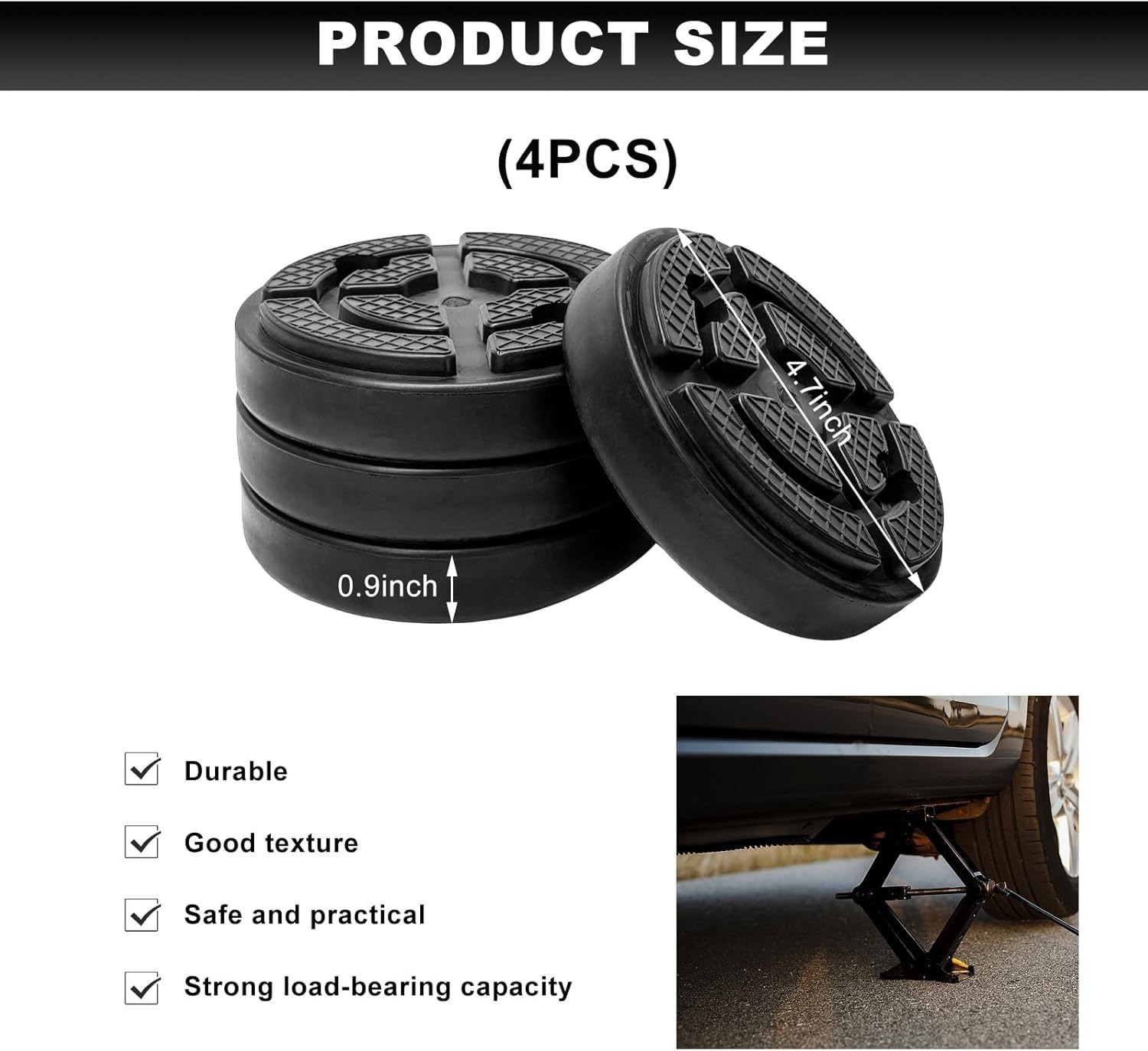 4 PCS Car Lifting Pads, Two-Post Round Auto Jacking Lift Arm Pad Rubber Prote... gallery