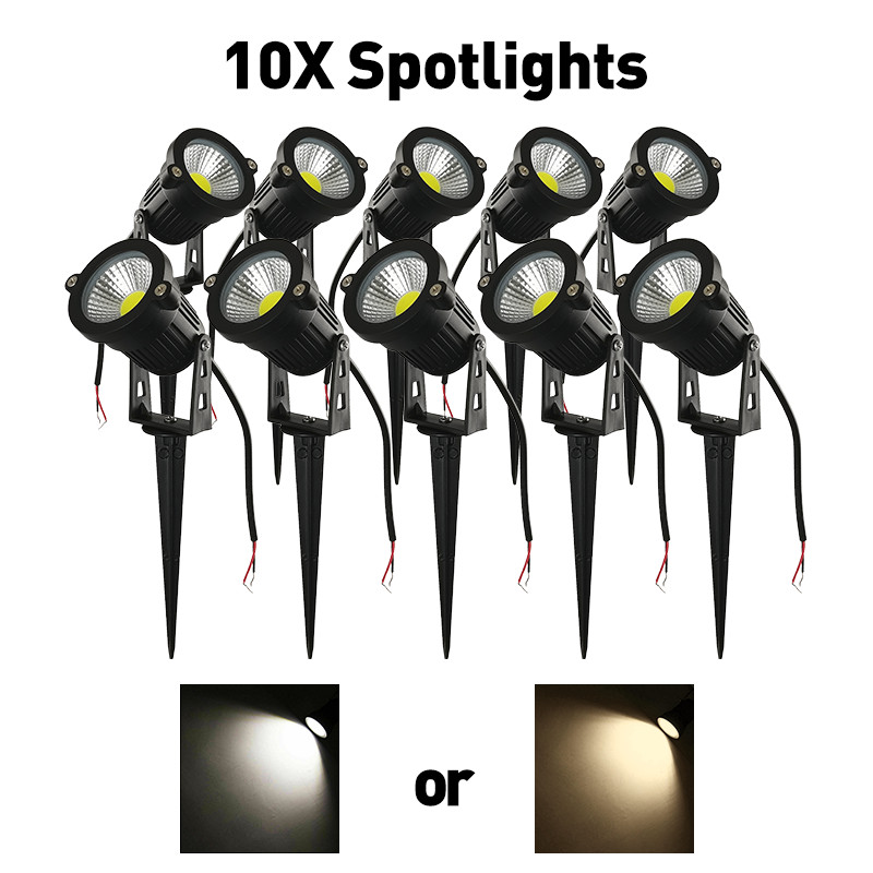 10X 12V Spotlights 5W LED COB Forntyard Lawn Warm/Cool White 3000/6000K IP65 gallery