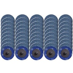 50PCS 2 inch Blue ZA Roll Lock Quick Change Sanding Discs 36 Grit For Polishing