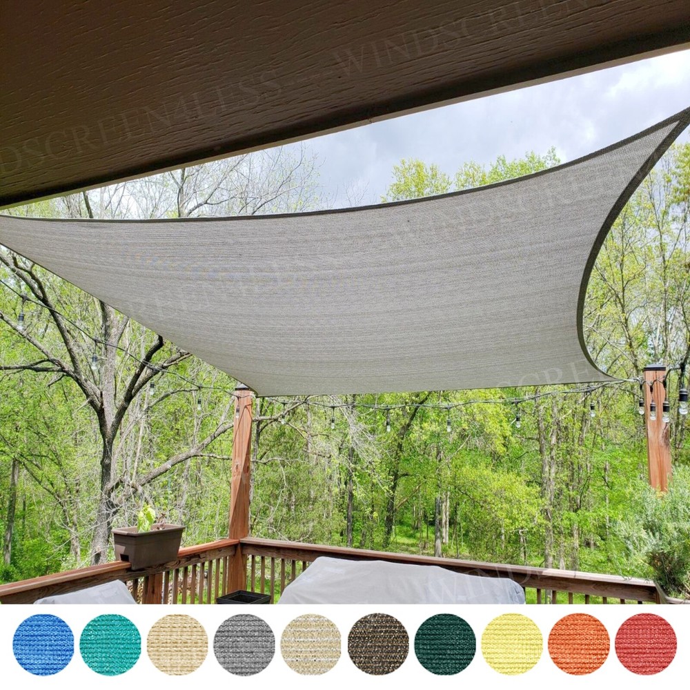 12x16 ' Sun Shade Sail Rectangle Outdoor Canopy Cover UV Block Yard Garden Patio