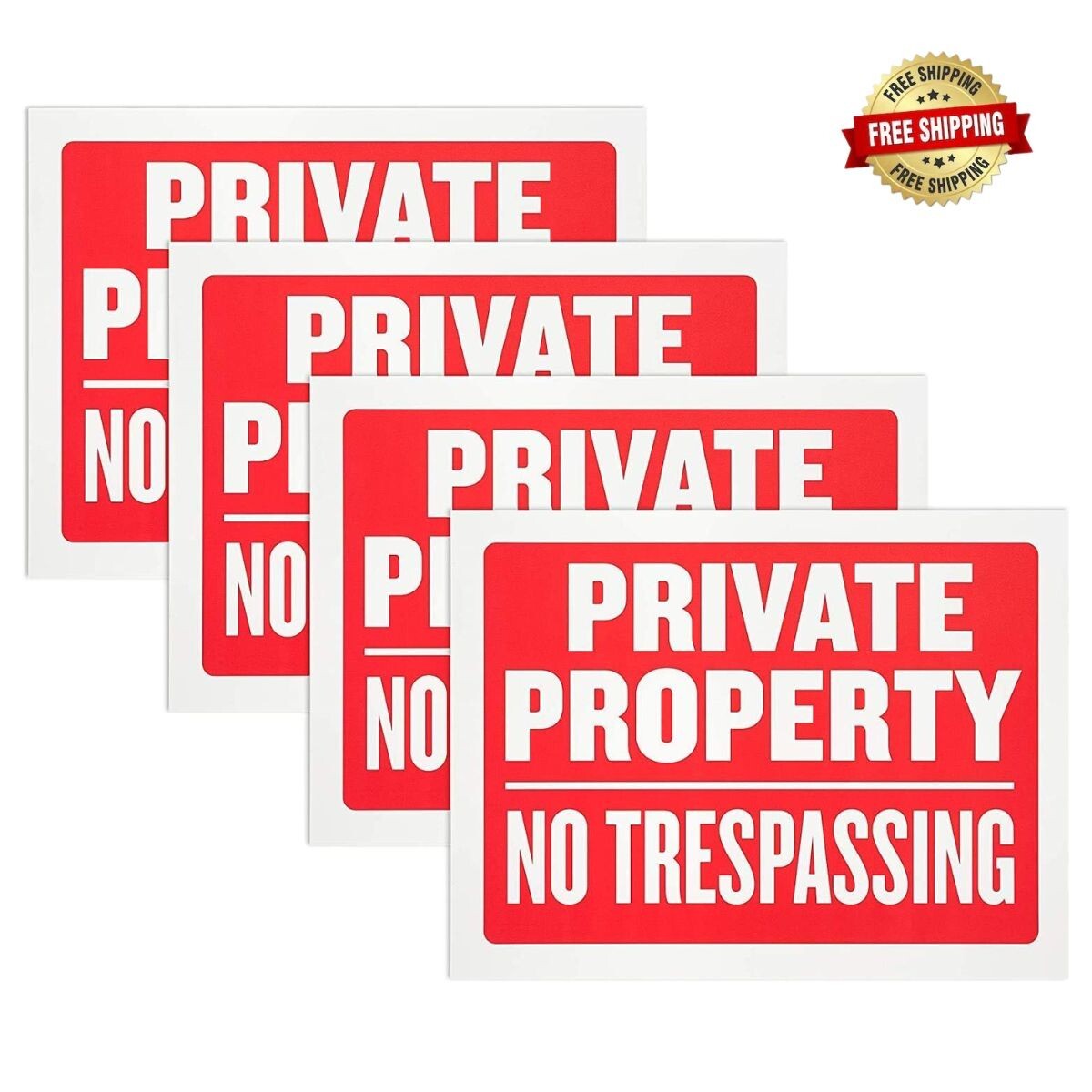 8 Pack No Trespassing Signs 9x12 Inch, Weatherproof, Easy Mount gallery