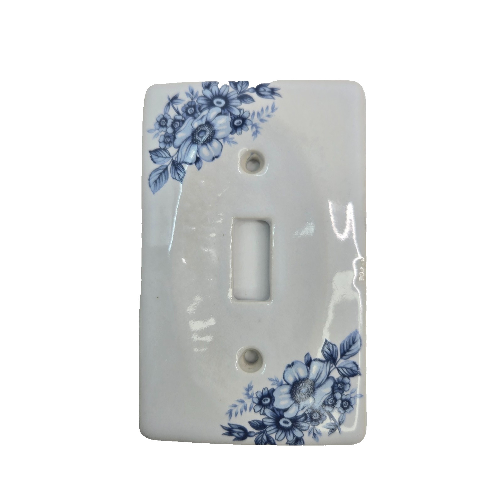 Vintage Blue Floral Ceramic Light Switch Cover Plate gallery