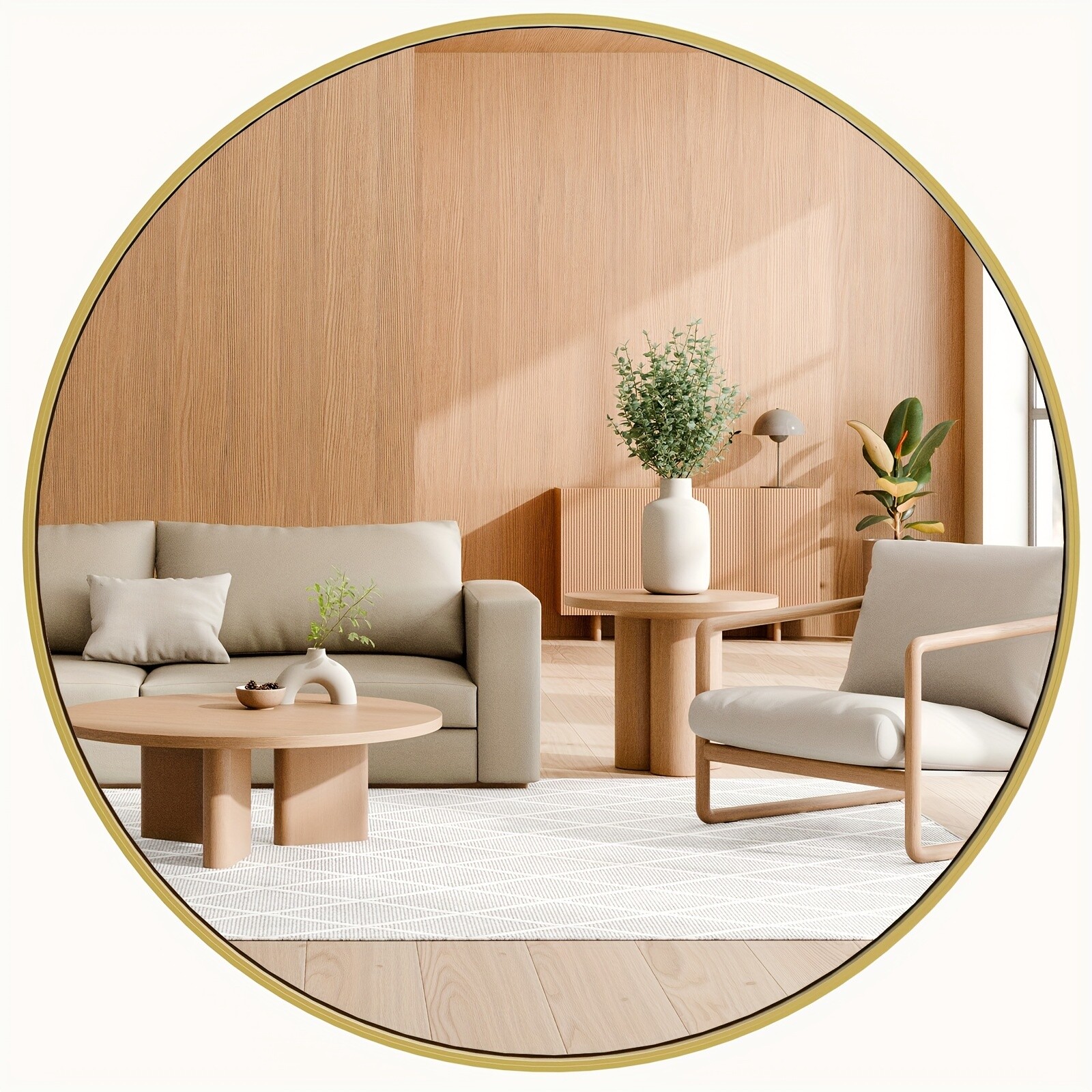 HOMEFLA 3 Sizes Classic Round Decorative Mirror, Matte Finish, Easy to Hang gallery
