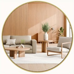 HOMEFLA 3 Sizes Classic Round Decorative Mirror, Matte Finish, Easy to Hang