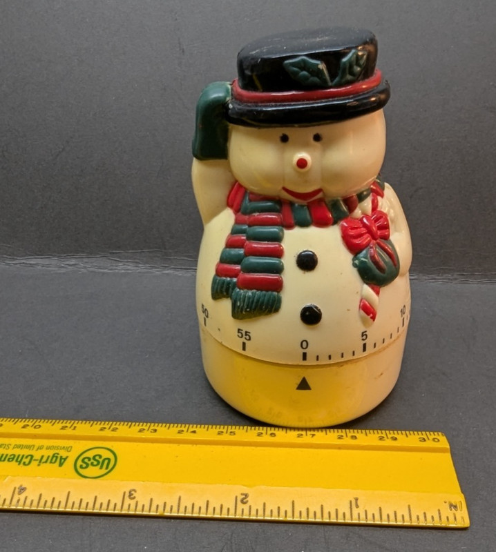 Snowman Kitchen Timer Measures 60 Minutes Great Novelty Holiday Item 4 x 2 Inch gallery