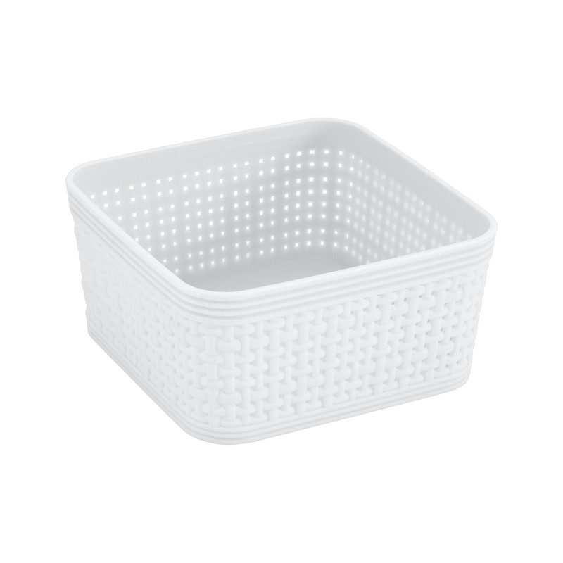 Simplify 6 Pack Plastic Organizing Storage Basket Set, White gallery