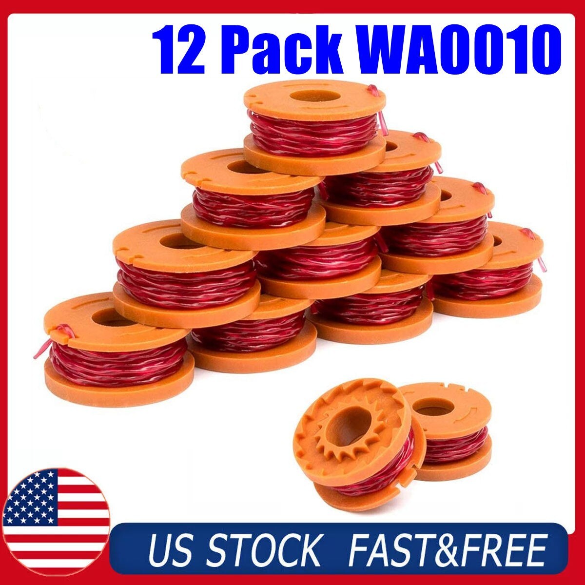 For WORX WA0010 Replacement Spool Line For Grass Trimmer/Edger, 10ft, 12-pack gallery