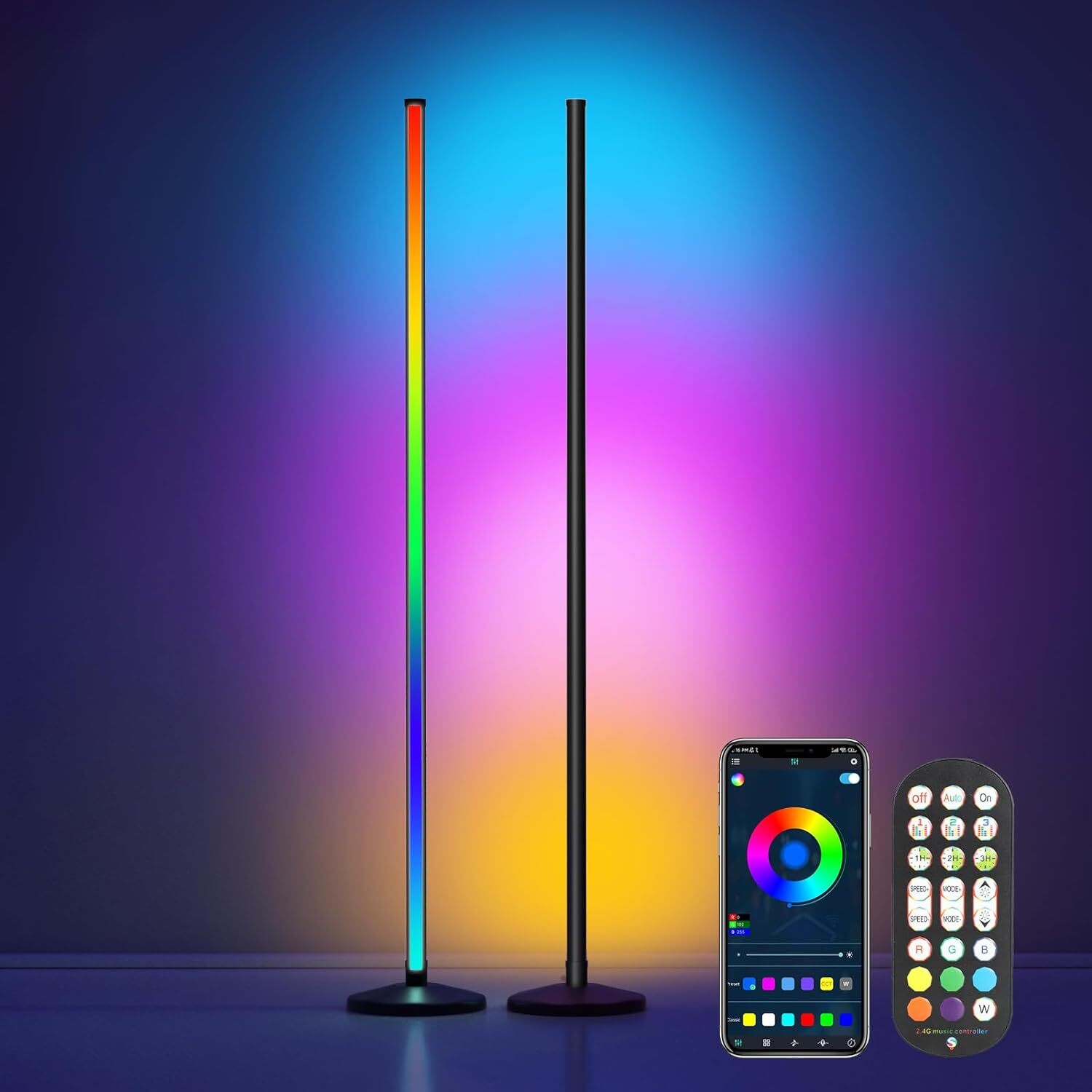 Smart Floor Lamp RGB LED Corner Floor Lamp Remote & APP Control Music Sync gallery