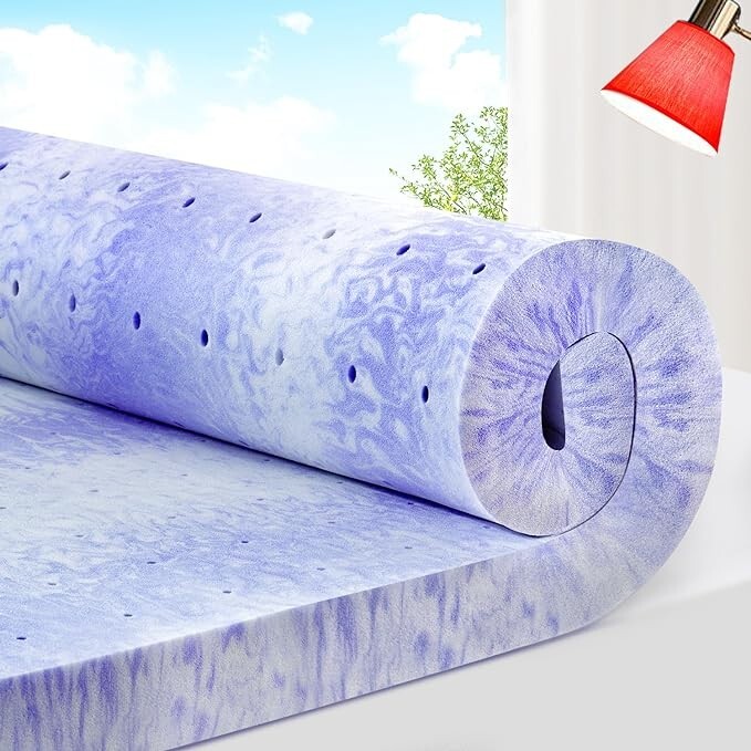 ELEMUSE 2 Inch Ventilated Design Memory Foam Full Size Mattress Topper gallery
