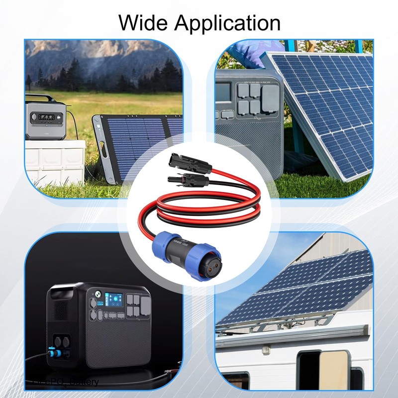 Aviation Plug to Solar Panel Cable, 12AWG 2FT Solar to Aviation Connector 12V... gallery