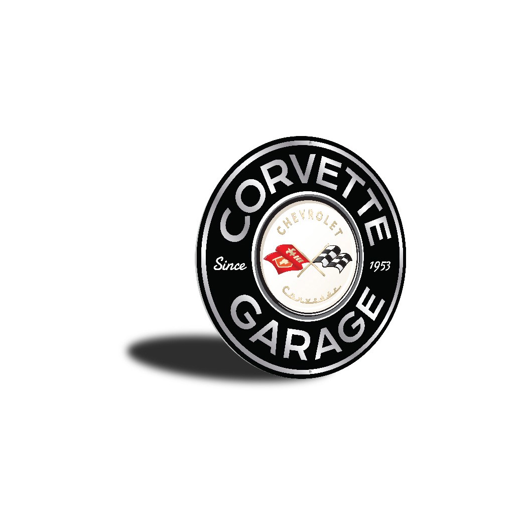 Aluminum Chevy Corvette Signs Garage Since 1953 Round Sign Novelty Metal Sign gallery